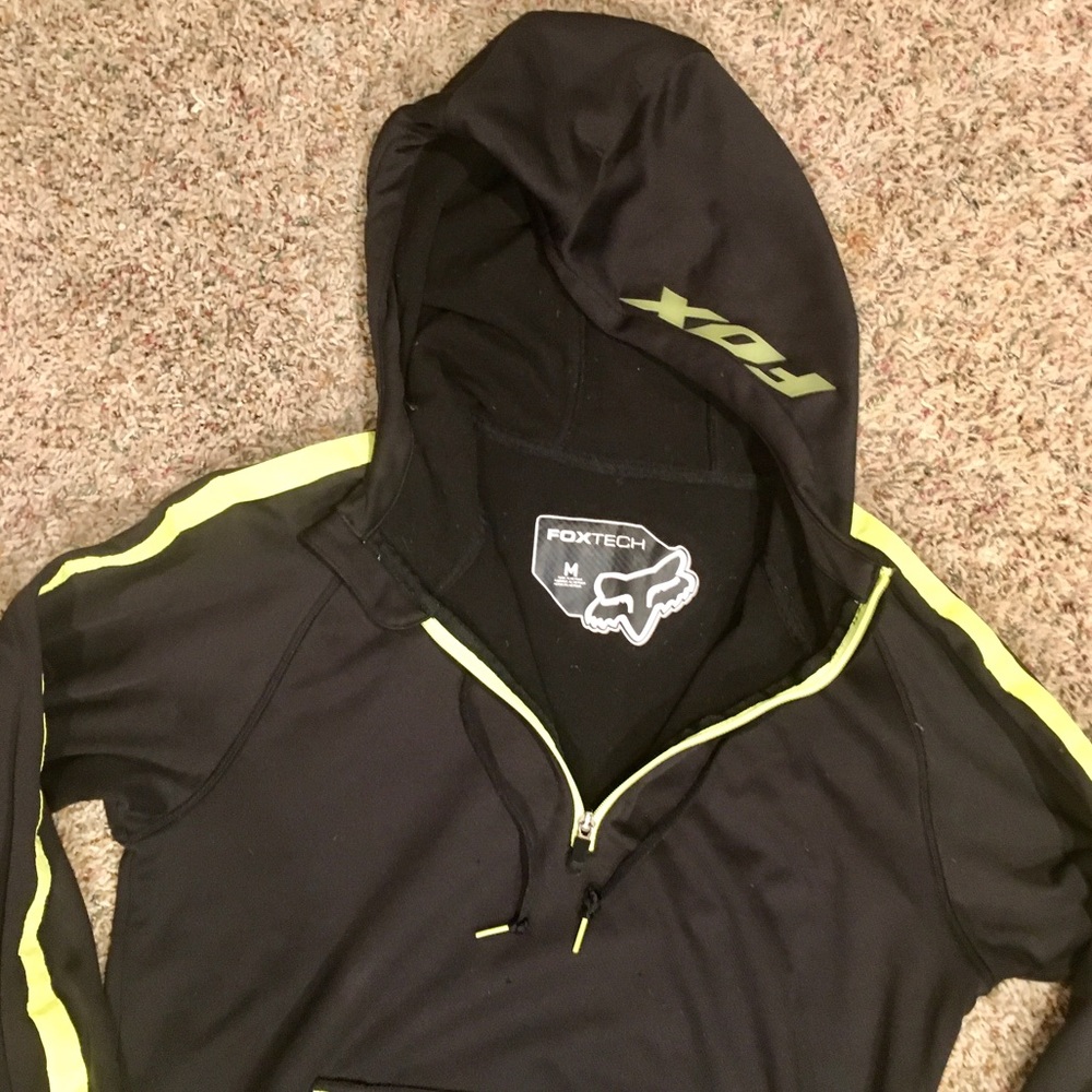 FOX RACING MENS TECH 1/2 ZIP PULLOVER HOODIE RARE - Picture 2 of 4